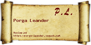 Porga Leander névjegykártya